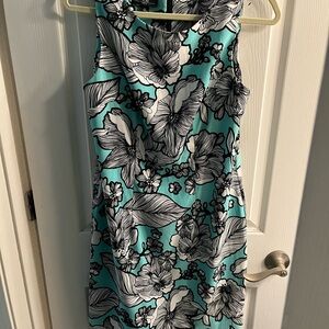 AGB Teal and Black Floral Mini Dress